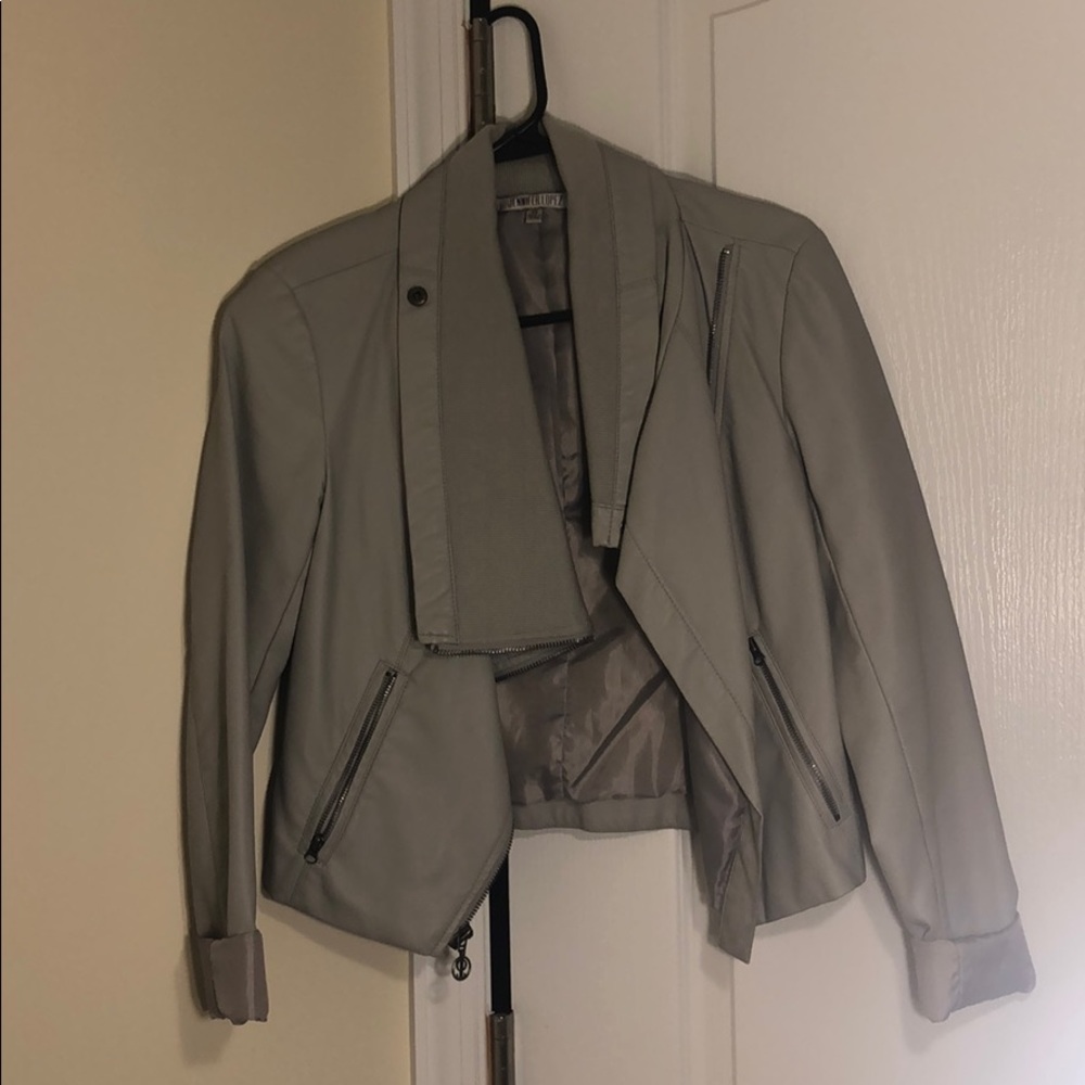 Gray leather jacket